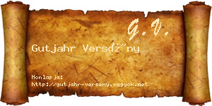 Gutjahr Versény névjegykártya